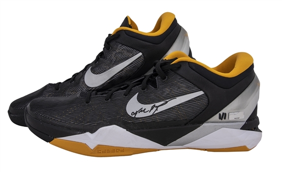 2012 Kobe Bryant Game Used & Signed Pair of Nike Zoom VII Sneakers With "Black Mamba" Inscription Used on 2/19/2012 (Panini)